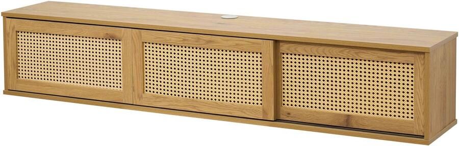 Oviala 160 cm Boheemse wand-tv-kast in licht hout Jenny