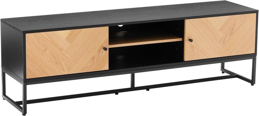 Oviala 160 cm TV-meubel in gemelamineerd eiken gefineerd spaanplaat Marceau