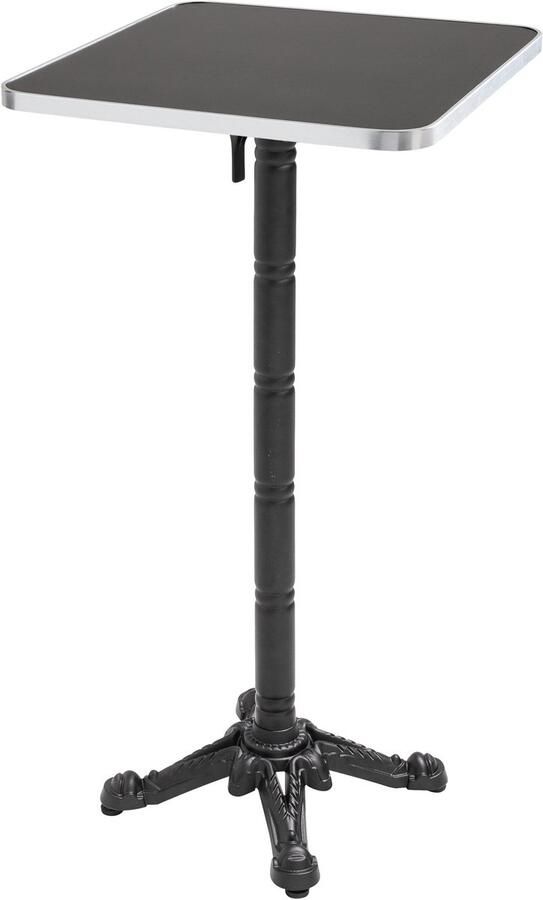 Oviala 60 cm hoge tafel kantelbaar zwart zilver blad en zwarte voet Montmartre