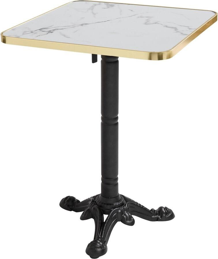 Oviala 60 cm vierkante tafel kantelbaar wit goud en blad en zwarte Montmartre