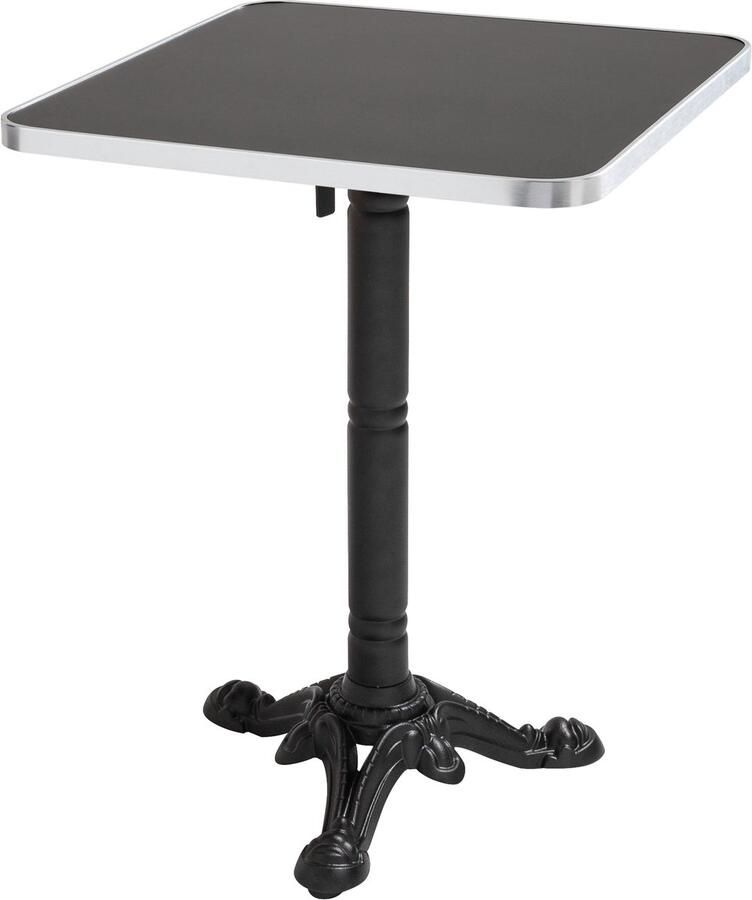 Oviala 60 cm vierkante tafel met kantelbaar zwart zilveren blad en zwarte Montmartre