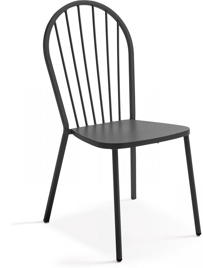 Oviala Bistrostoel van antracietkleurig metaal Honfleur