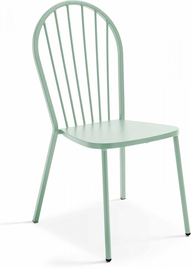 Oviala Bistrostoel van groen saliekleurig metaal