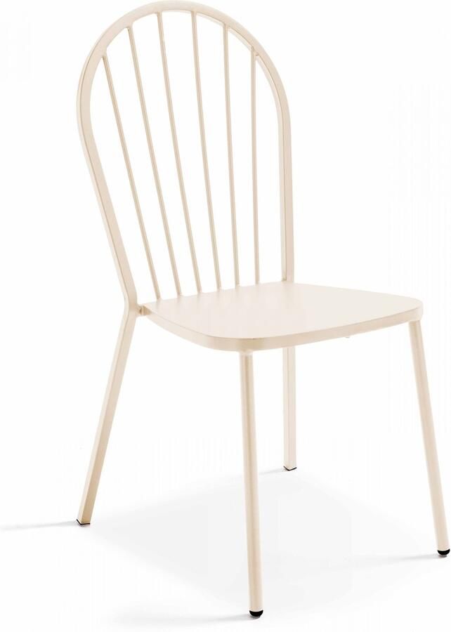 Oviala Bistrostoel van ivoor metaal