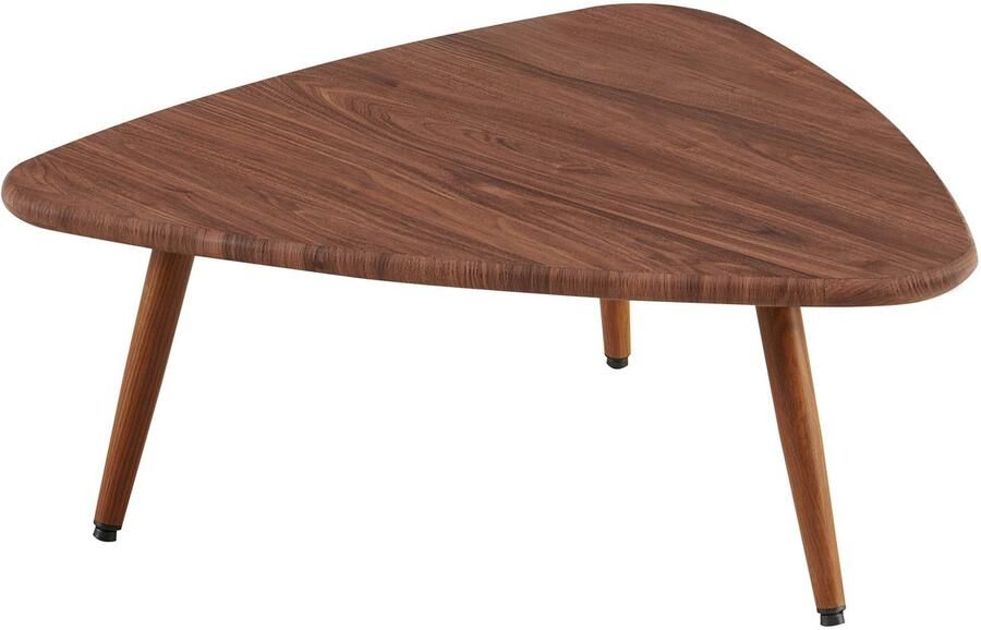 Oviala Driehoekige salontafel in donker MDF-hout Cleone