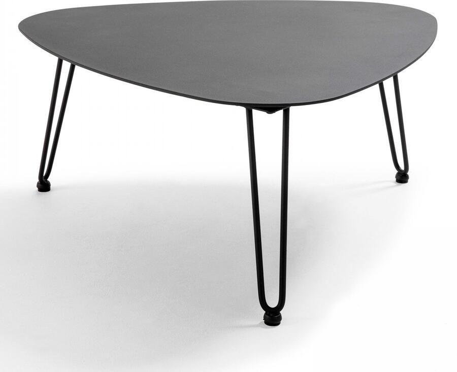 Oviala Driehoekige zwarte tuin salontafel Atoll