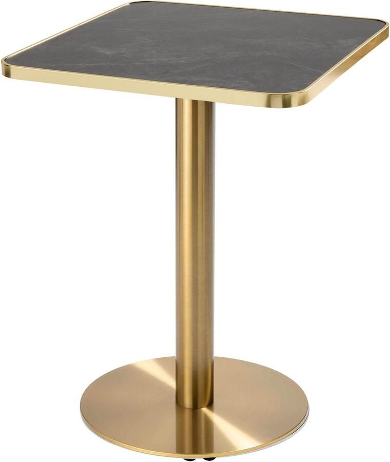 Oviala Eettafel 60 x 60 cm met gouden onderstel en zwart gouden bekleding Montmartre