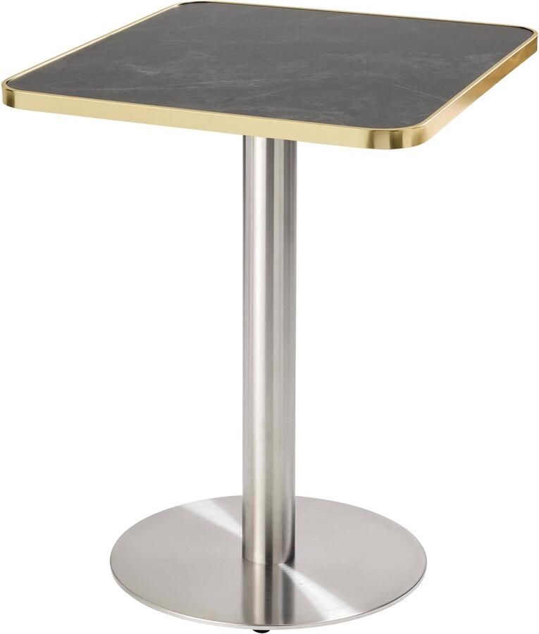 Oviala Eettafel 60 x 60 cm zilveren poot en zwart gouden bekleding Montmartre