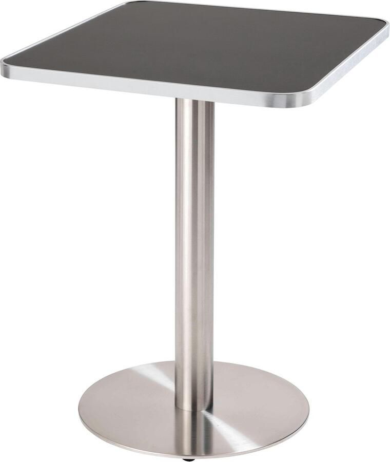 Oviala Eettafel 60 x 60 cm zilveren poot en zwart zilveren bekleding Montmartre