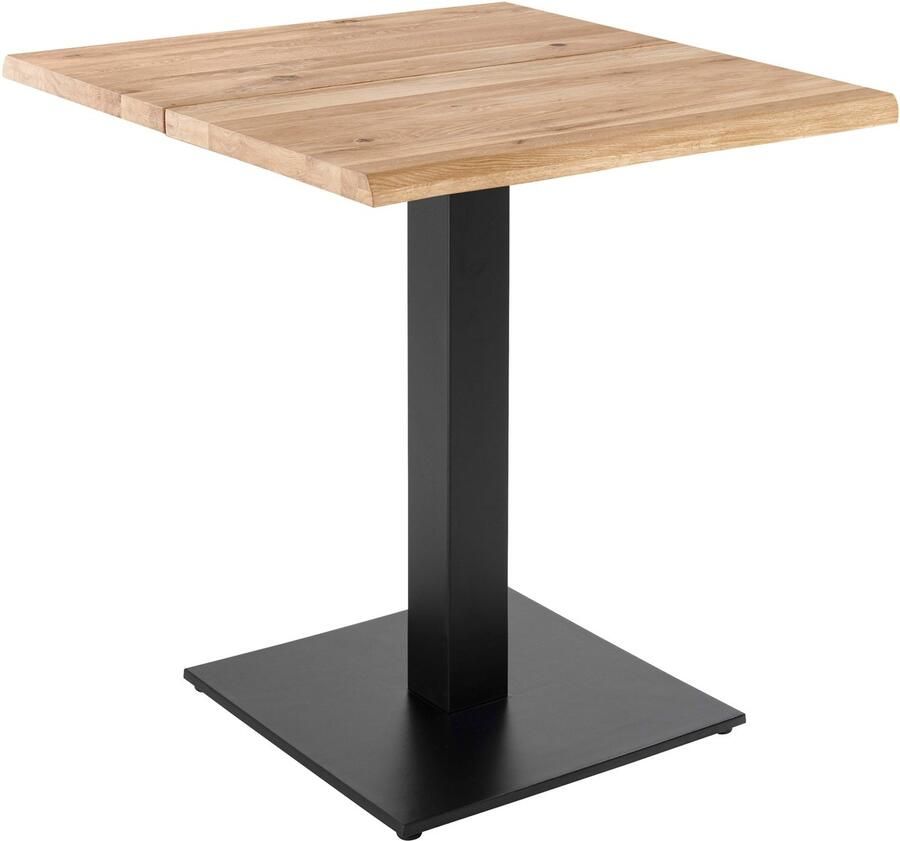 Oviala Eettafel 70 x 70 cm met onregelmatige randen in eikenhout Inga