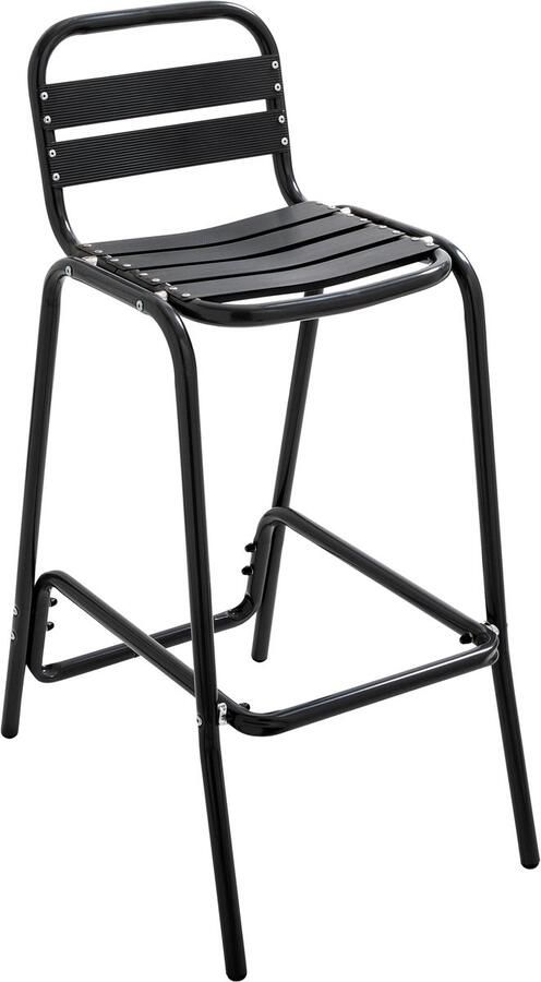 Oviala Hoge kruk in zwart geanodiseerd aluminium Soho