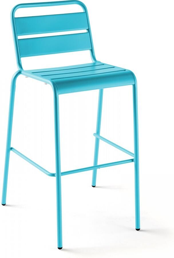 Oviala Hoge stoel van blauw metaal Palavas