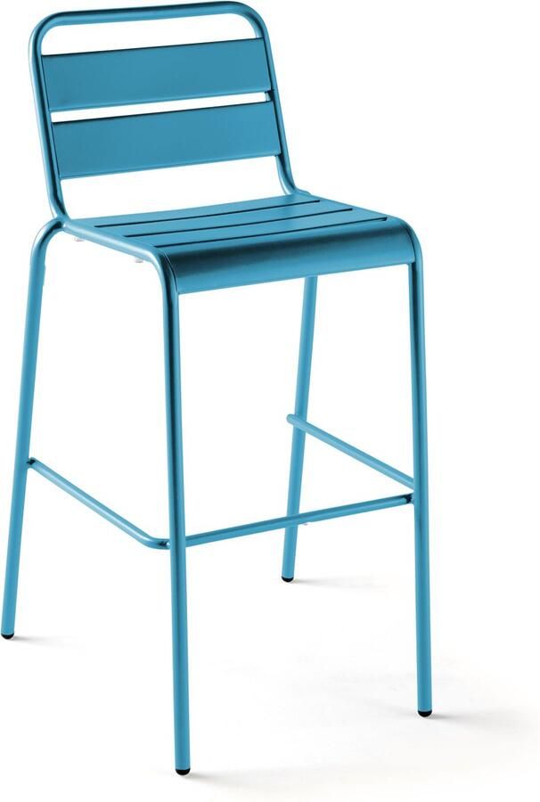 Oviala Hoge stoel van blauw pacifisch metaal Palavas