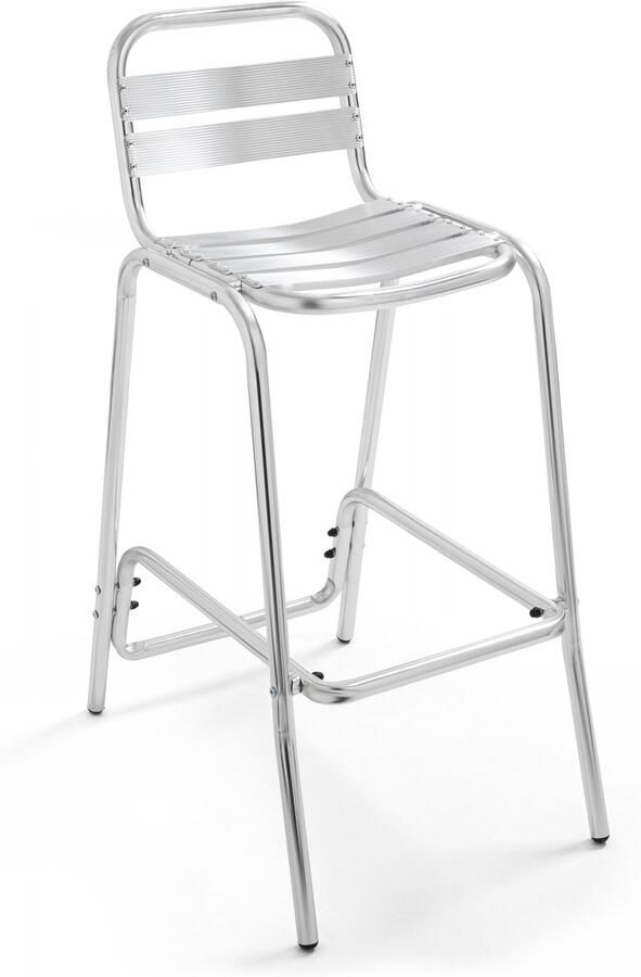 Oviala Hoge stoel van grijs aluminium Soho