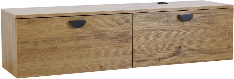 Oviala Industriële wand-tv-kast van 120 cm in licht hout Jessy