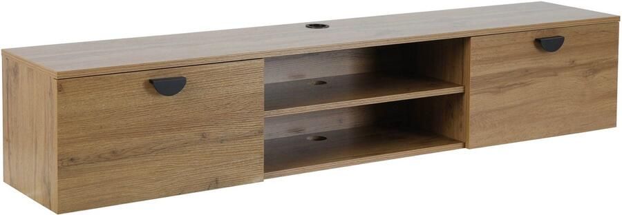 Oviala Industriële wand-tv-kast van 160 cm in licht hout Jessy