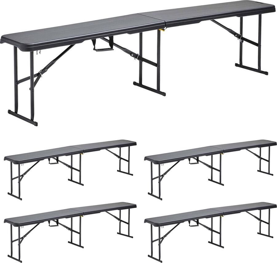 Oviala Inklapbare banken 180cm 3 zitplaatsen Set van 5 Rekkem