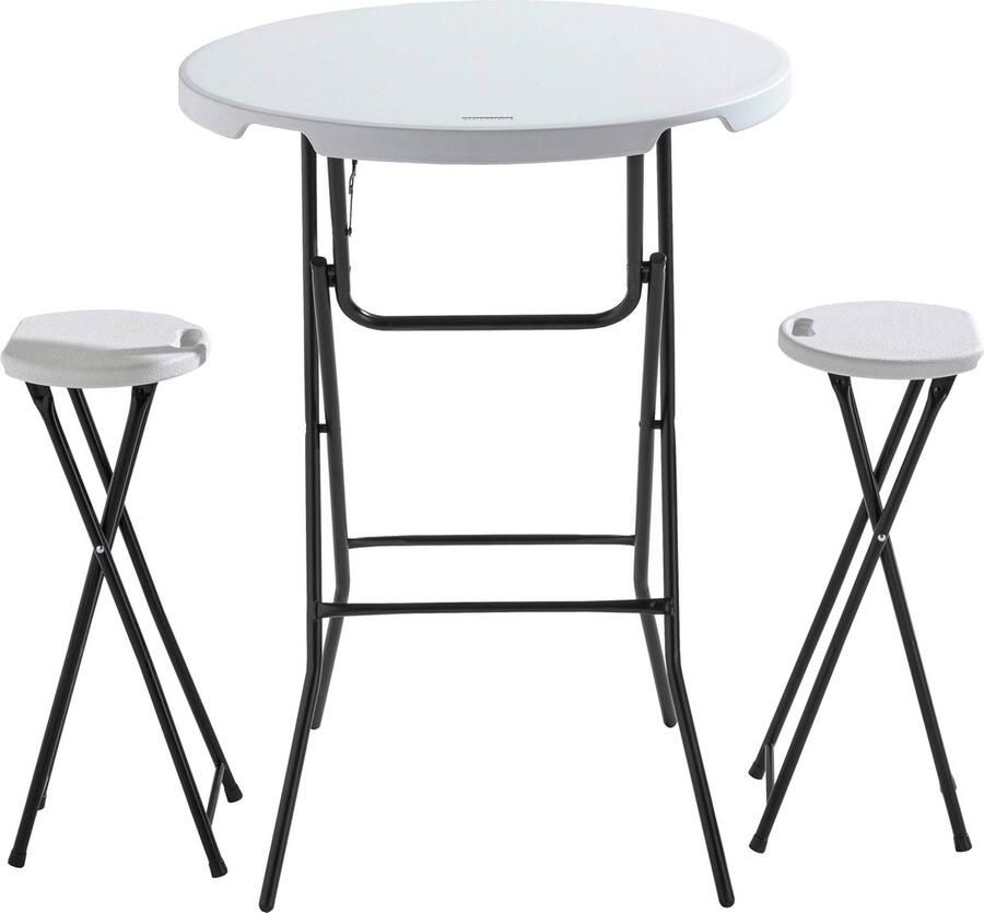 Oviala Inklapbare statafel en 2 inklapbare krukken