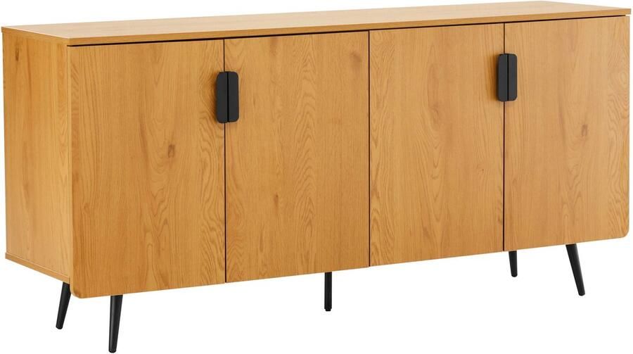 Oviala Modern 4-deurs dressoir 160 cm licht hout Rony