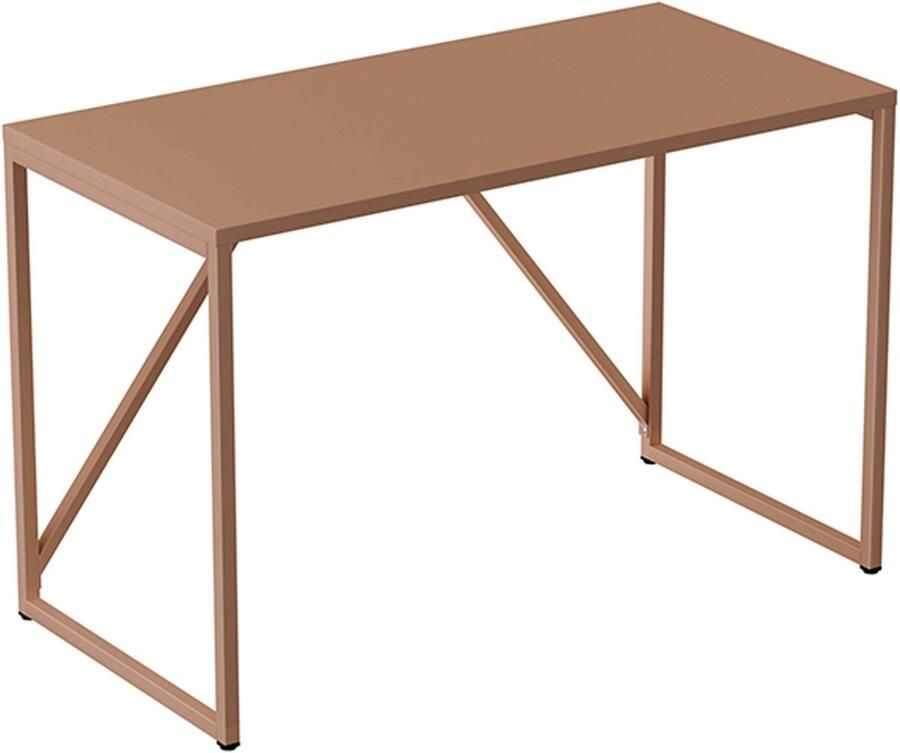 Oviala Modern bureau L120 cm van bruin metaal Daisy