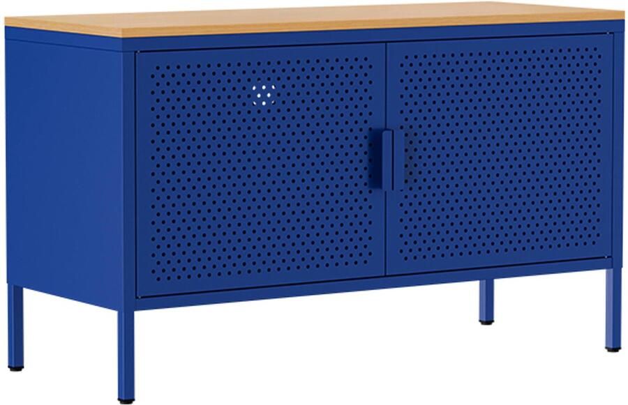 Oviala Moderne buffetkast met 2 deuren L100 cm van donkerblauw metaal Punchy