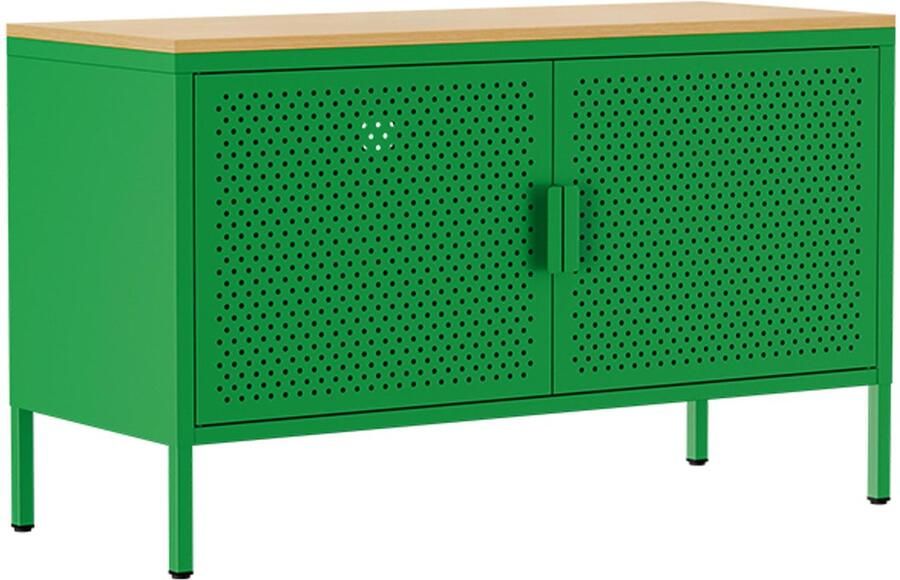 Oviala Moderne buffetkast met 2 deuren L100 cm van groen metaal Punchy