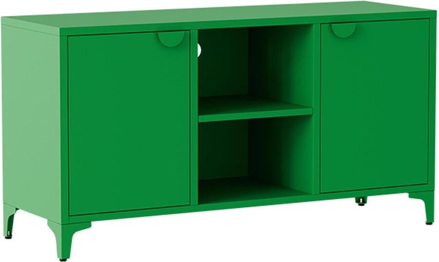 Oviala Moderne buffetkast met 2 deuren L120 cm van groen metaal Funky