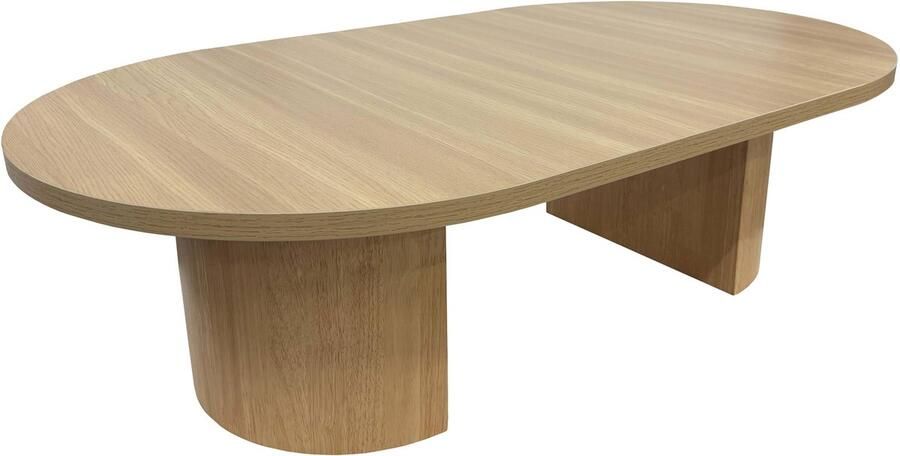 Oviala Moderne ovale salontafel 120 cm licht houtlook Trinity