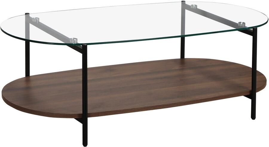 Oviala Moderne ovale salontafel L 120 cm in transparant glas Ruby