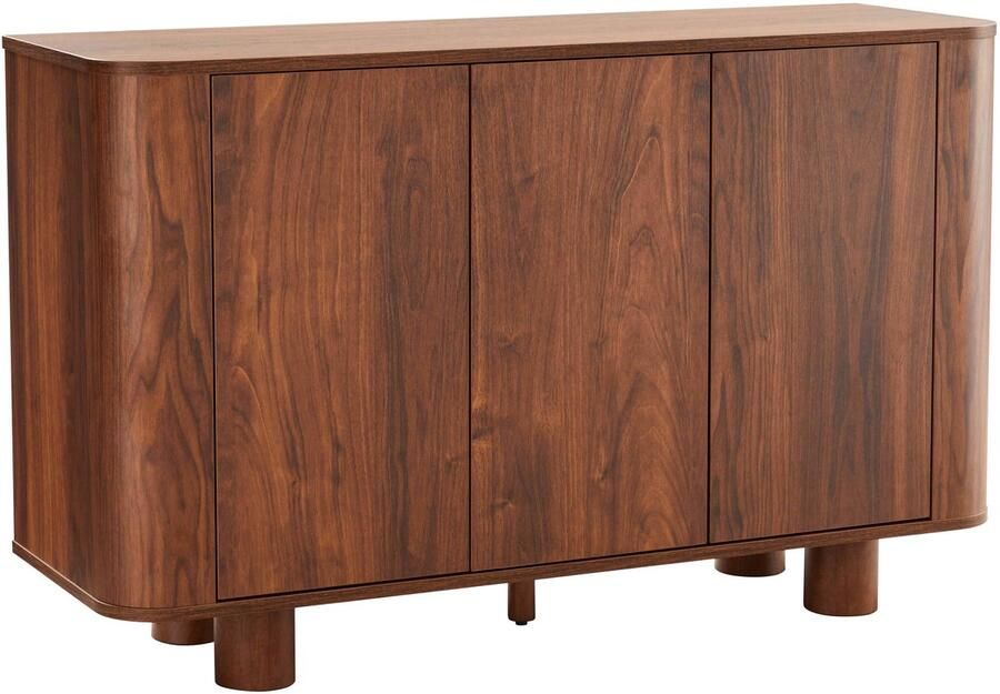 Oviala Moderne rechthoekige buffetkast met 3 deuren L120 cm donker hout Dario