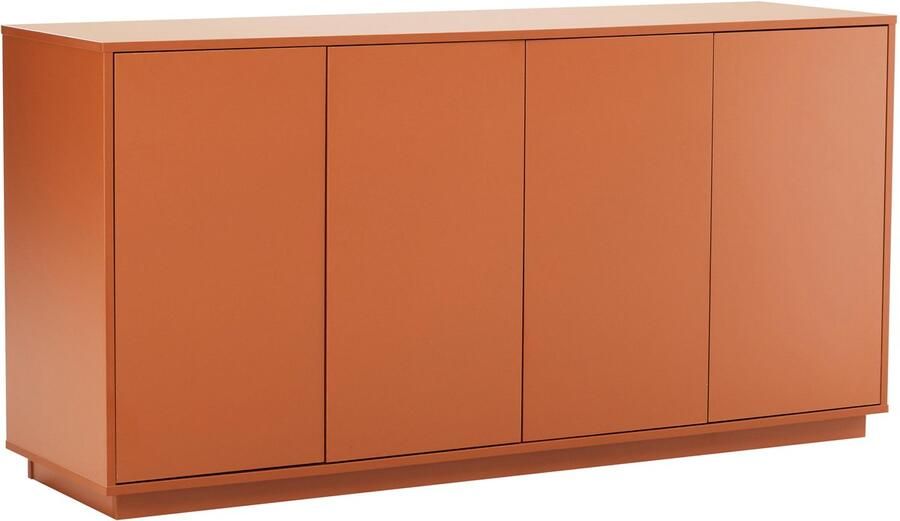 Oviala Moderne rechthoekige buffetkast met 4 deuren L 160 cm baksteenrood Ruben