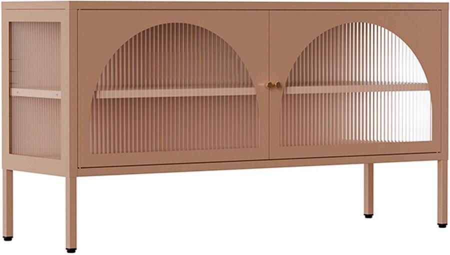 Oviala Moderne tv-kast met 2 deuren L 115 cm bruin metaal Dreamy