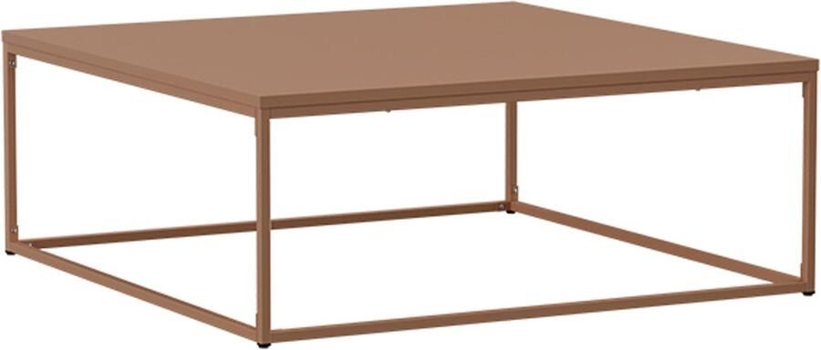 Oviala Moderne vierkante salontafel L90 cm bruin Jolly