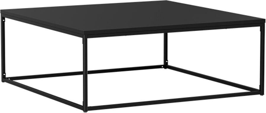 Oviala Moderne vierkante salontafel L90 cm zwart Jolly