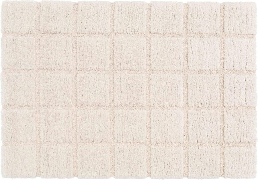 Oviala Rechthoekig hoogpolig vloerkleed in ecru shaggy-stijl 120 x 170 cm Chessy