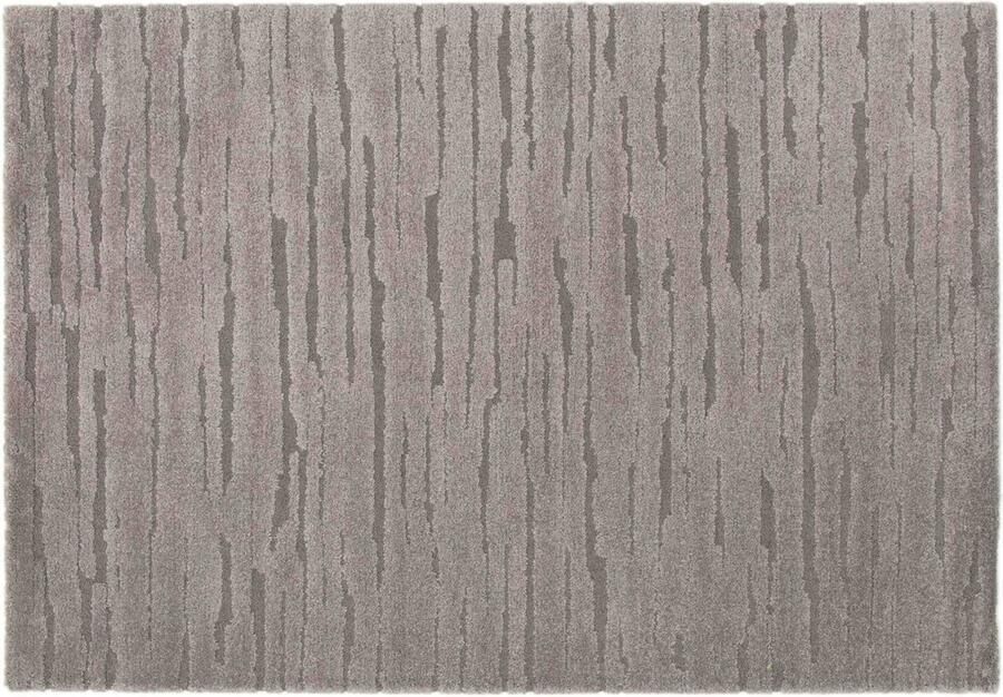 Oviala Rechthoekig laagpolig vloerkleed effen grijs patroon 160 x 230 cm Fauve