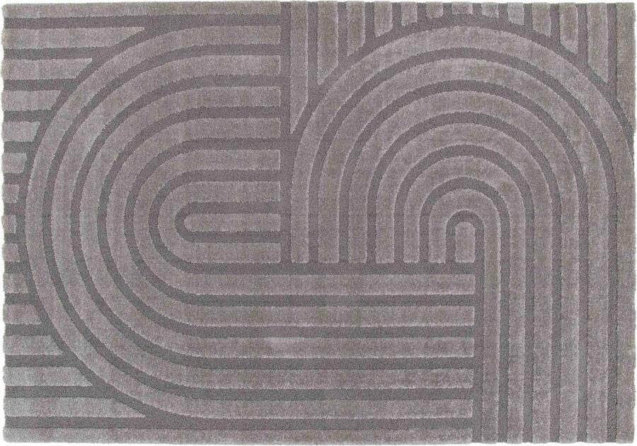 Oviala Rechthoekig laagpolig vloerkleed eigentijds patroon grijs 160 x 230 cm Arche