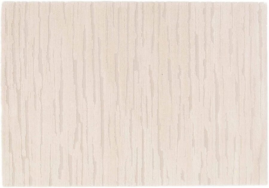 Oviala Rechthoekig laagpolig vloerkleed in effen ecru patroon 160 x 230 cm Fauve