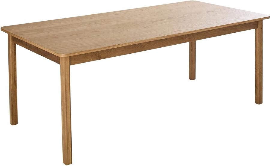 Oviala Rechthoekige eettafel in eiken gefineerd MDF 200 cm Ambre