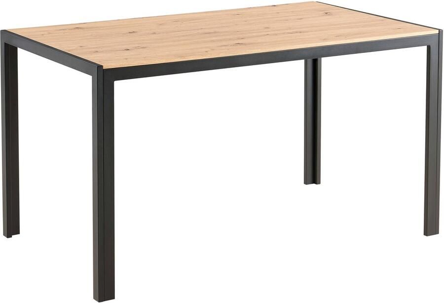 Oviala Rechthoekige eettafel in zwart MDF Lipa