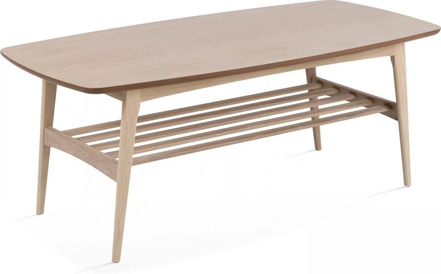 Oviala Rechthoekige salontafel van massief eikenhout Wanda