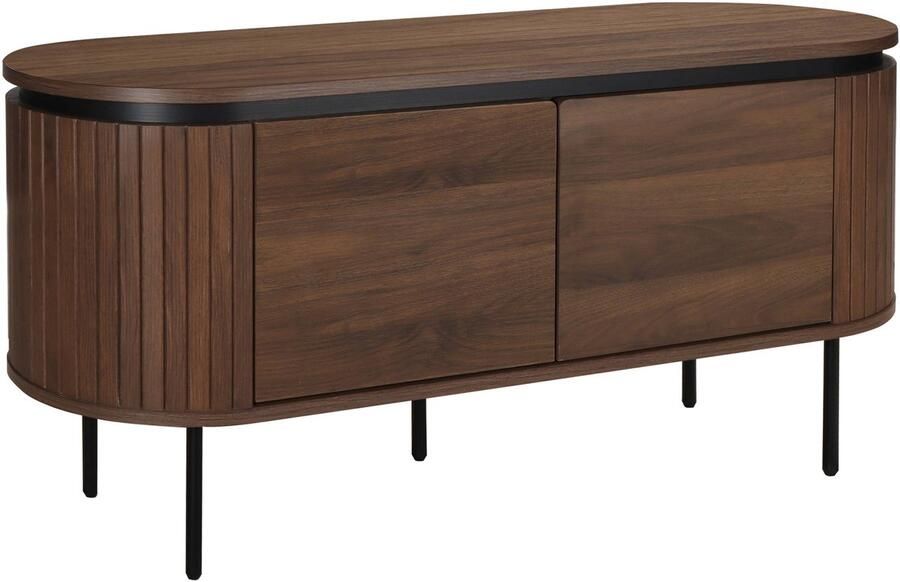 Oviala Rechthoekige tv-kast met 2 deuren L120 cm donker houtlook Hemera