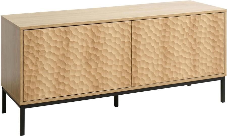 Oviala Rechthoekige tv-kast met 2 deuren L120 cm licht hout Ketry