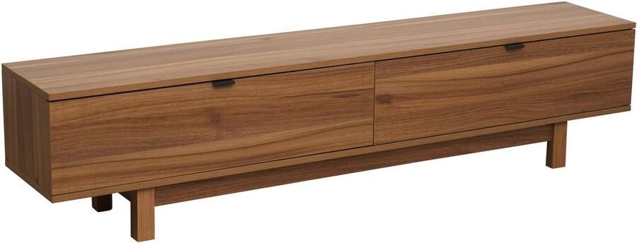 Oviala Rechthoekige tv-kast met 2 deuren L160 cm donker hout Juno