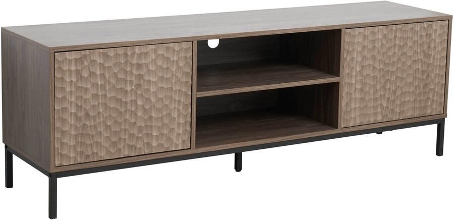 Oviala Rechthoekige tv-kast met 2 deuren L160 cm donker hout Ketry