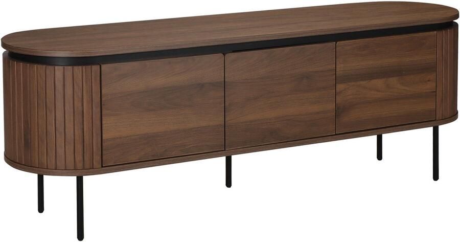 Oviala Rechthoekige tv-kast met 2 deuren L160 cm donker houtlook Hemera