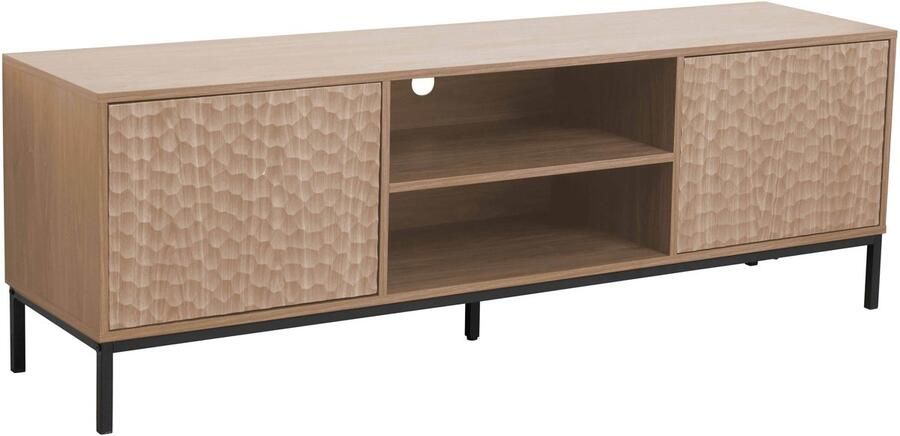 Oviala Rechthoekige tv-kast met 2 deuren L160 cm licht hout Ketry