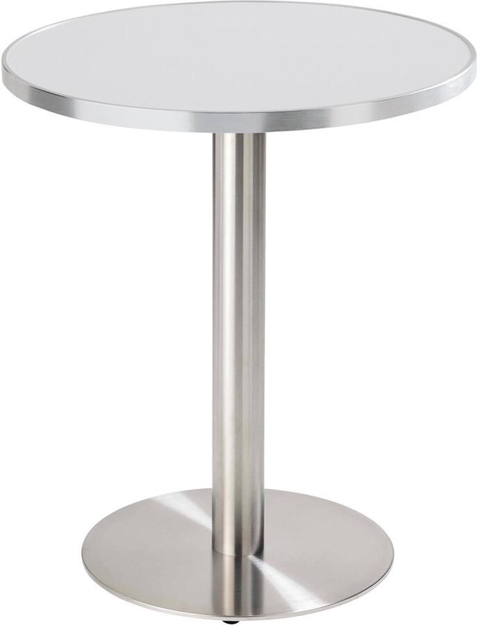 Oviala Ronde eettafel 60 cm wit zilver blad en zilveren poot Montmartre