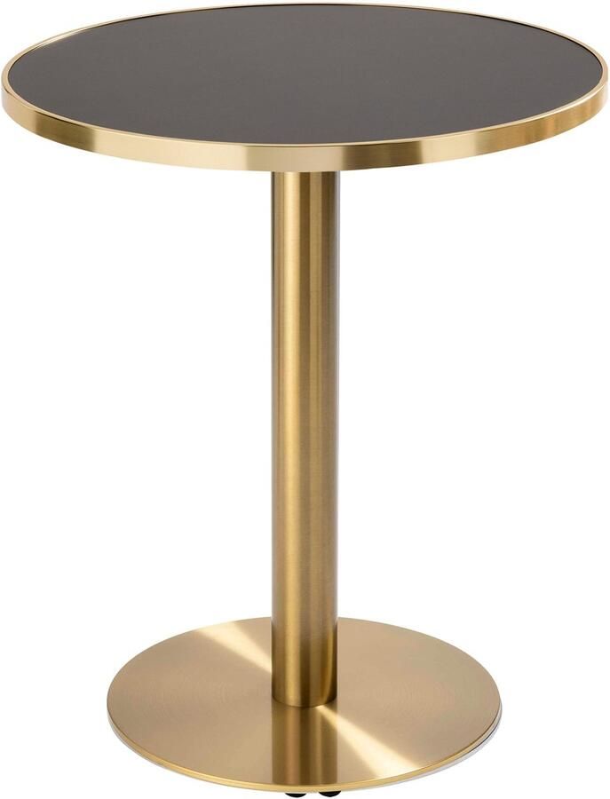 Oviala Ronde eettafel 60 cm zwart goud blad en gouden poten Montmartre