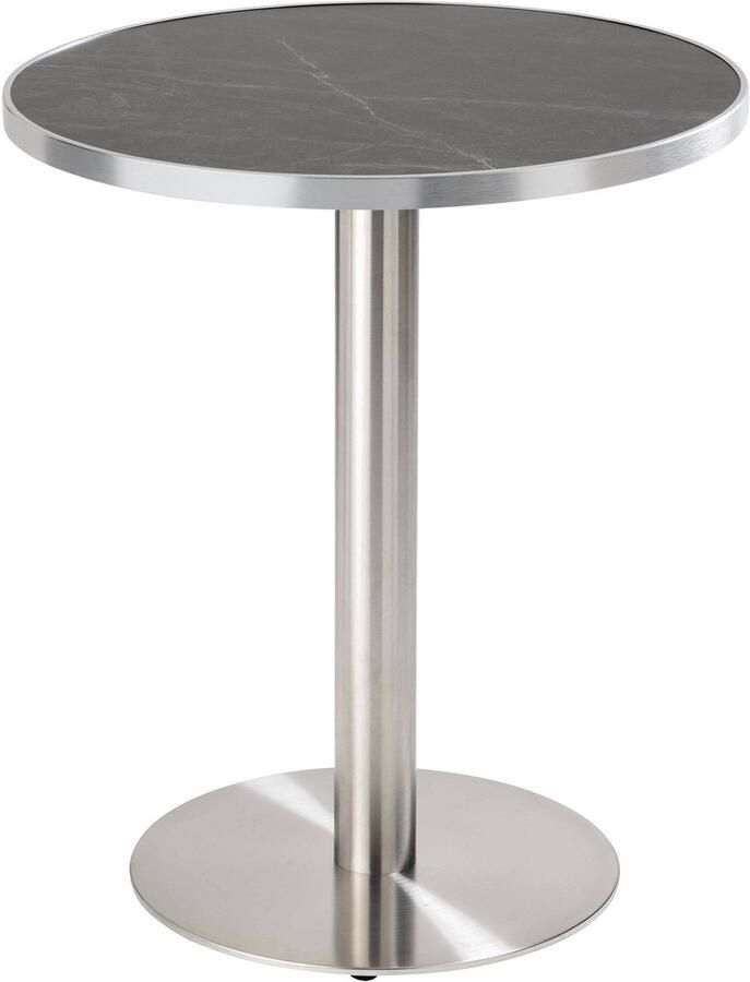 Oviala Ronde eettafel 60 cm zwart zilver blad en zilveren poot Montmartre